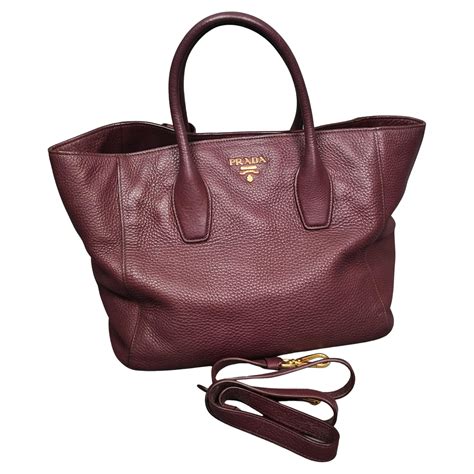 prada large daino leather shopper|real real prada vitello daino.